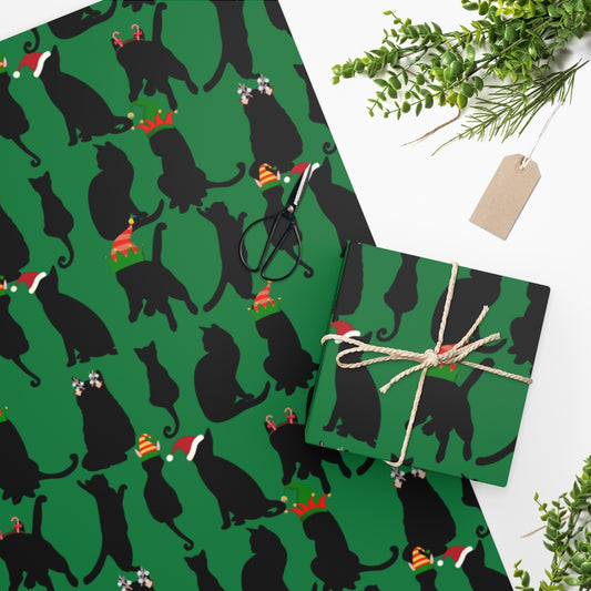 Black Cat Christmas - Christmas/Holiday/Hanukkah Gift Wrapping Paper